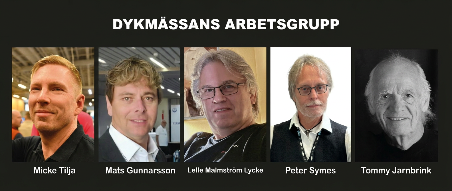 Dykmässans arbetsgrupp: Micke Tilja, Mats Gunnarsson, Lelle Malmström Lycke, Peter Symes och Tommy Jarnbrink